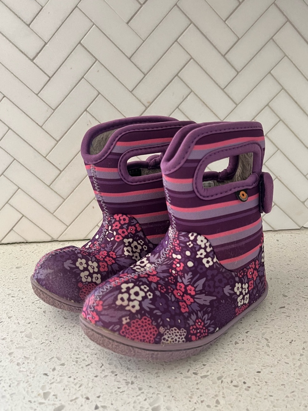 Bogs Baby NW Garden Rain Boots Purple Multi Size 8T